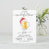 Funny Beer-kerstfeestdag uitnodiging (Staand voorkant)