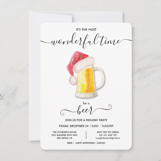 Funny Beer-kerstfeestdag uitnodiging (Voorkant)