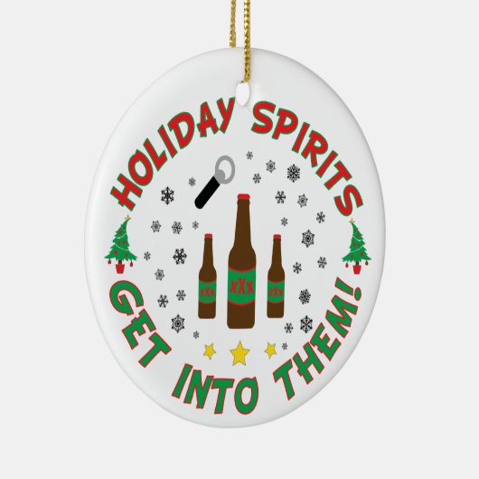 Funny Beer Kerstversiering Keramisch Ornament (Rechts)