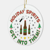 Funny Beer Kerstversiering Keramisch Ornament (Links)