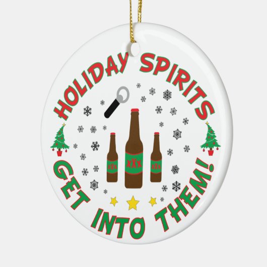 Funny Beer Kerstversiering Keramisch Ornament (Links)