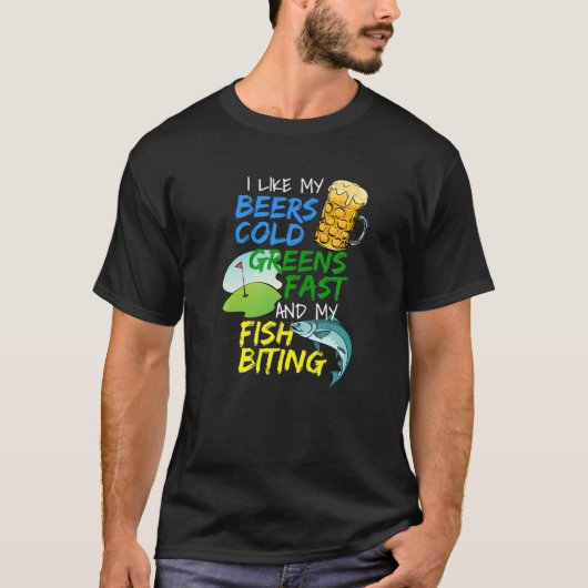 Funny Beer Lover Fisherman Vist Golfing Pl T-shirt (Voorkant)