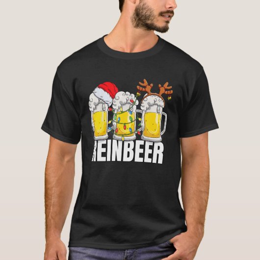 Funny Beer Lover Xmas Kerstmis Brewdolph The Rein T-shirt (Voorkant)