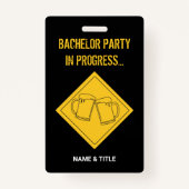 Funny Beer Lovers Bachelor Party Wedding Badge (Voorkant)