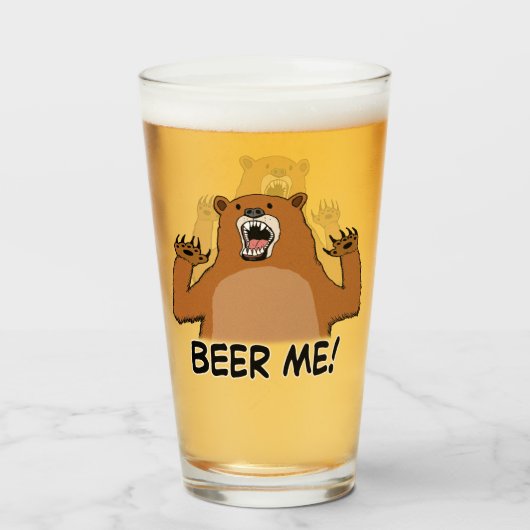 Funny Beer Me Beer Glas (Voorkant gevuld)
