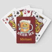 Funny Beer Me Custom Name Pokerkaarten (Achterkant)