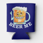 Funny Beer Me Grinning Cartoon Mok Blikjeskoeler (Voorkant)