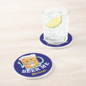 Funny Beer Me Grinning Cartoon Mok Zandsteen Onderzetter (Zijkant)