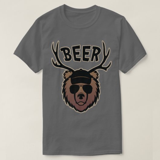 Funny Beer met Deer Antlers Beer Graphic Premium  T-shirt (Design voorkant)