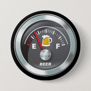 Funny - Beer Meter Fill-up-age Ronde Button 7,6 Cm