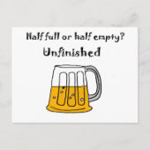 Funny Beer Mok Glass half volledig of half leeg Briefkaart (Voorkant)