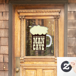 Funny Beer Mok Man Cave Raamsticker