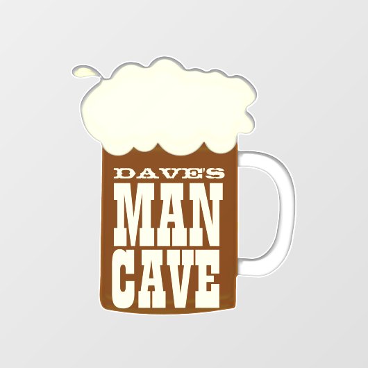 Funny Beer Mok Man Cave Raamsticker (Vel)
