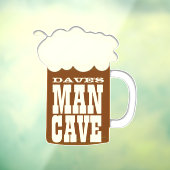 Funny Beer Mok Man Cave Raamsticker (Vel 3)