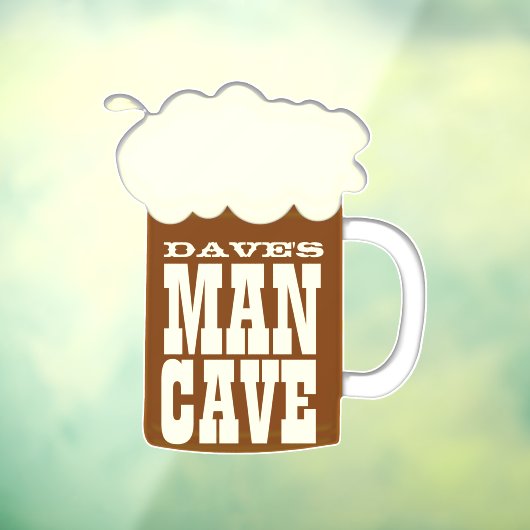 Funny Beer Mok Man Cave Raamsticker (Vel 3)