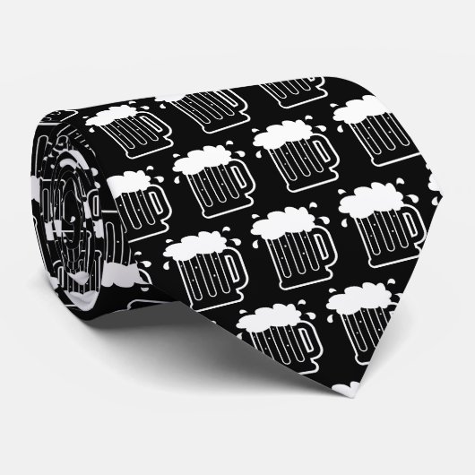 Funny beer mok print stropdas cadeau voor mannen (Opgerold)