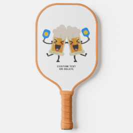 Funny Beer Mokken Playing Pickleball Custom Text Paddle
