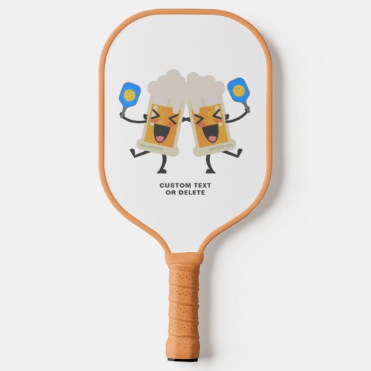 Funny Beer Mokken Playing Pickleball Custom Text Pickleball Paddle (Achterkant)