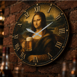 Funny Beer Mona Lisa Cheers Renaissance Art Grote Klok
