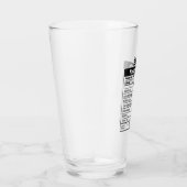 Funny Beer Nutrition Facts Glas (Rechts)