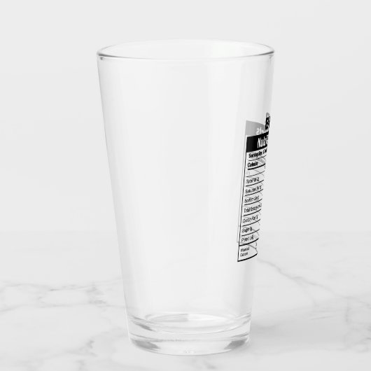 Funny Beer Nutrition Facts Glas (Rechts)
