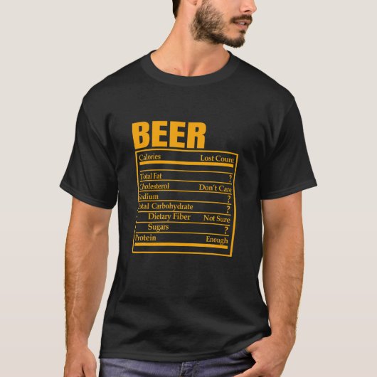 Funny Beer Nutrition Feit Label Thanksgiving Chri T-shirt (Voorkant)