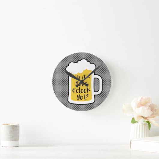 Funny Beer O'Clock Ronde Klok (Huis)