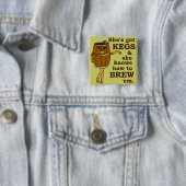 Funny Beer of Wine Brewery Vierkante Button 5,1 Cm (In situ)