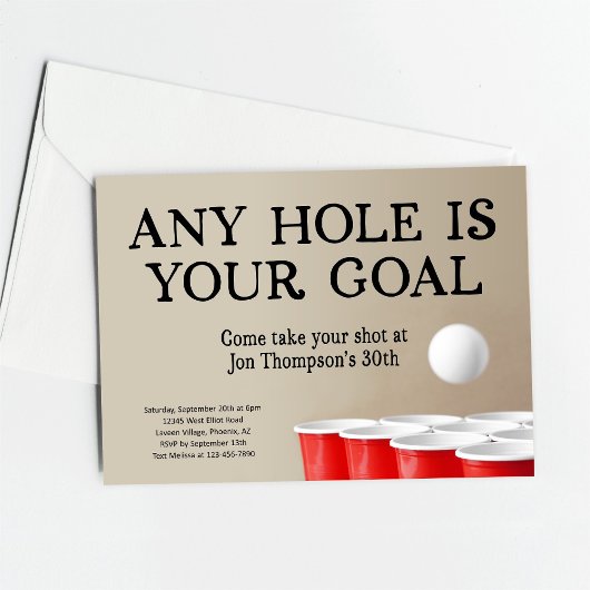 Funny Beer Pong Birthday Bachelor Party Kaart