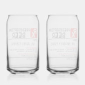Funny Beer Prescription Personalised Name Beer Blikvorm Glas (Achterkant)