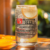 Funny Beer Prescription Personalised Name Beer Blikvorm Glas