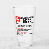 Funny Beer Prescription Personalised Name Beer Glas (Voorkant)