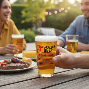 Funny Beer Prescription Personalised Name Beer Glas