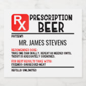 Funny Beer Prescription Persoonlijke naam Bier Etiket (Enkel label)