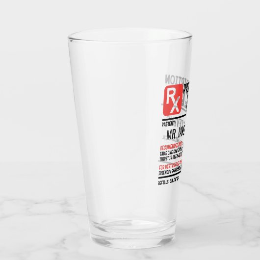 Funny Beer Prescription Persoonlijke naam Glas (Rechts)