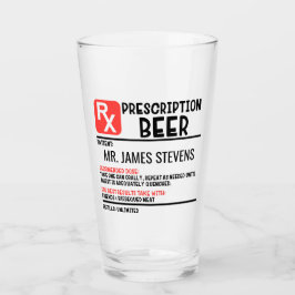 Funny Beer Prescription Persoonlijke naam Glas