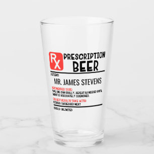 Funny Beer Prescription Persoonlijke naam Glas