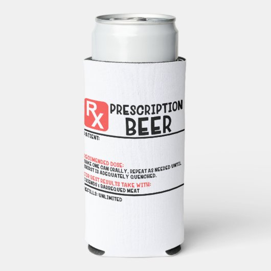 Funny Beer Prescription Persoonlijke naam Seltzer Blikjeskoeler (Seltzer Achterkant)