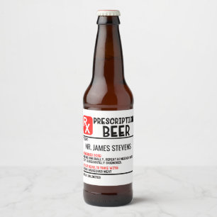 Funny Beer Prescription Script Persoonlijke naam Bier Etiket