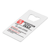 Funny Beer Prescription Script Persoonlijke naam Creditkaart Flessenopener (Voorkant Gekanteld)