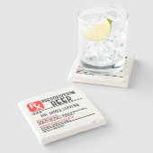Funny Beer Prescription Script Persoonlijke naam Stenen Onderzetter (Zijkant)