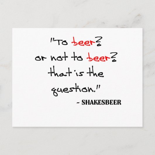 Funny Beer Quote Briefkaart (Voorkant)