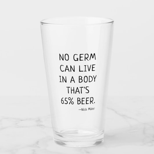 Funny Beer Quote Nick Miller Glas (Voorkant)
