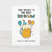 Funny Beer schoonzoon Kaart – Verjaardag Cheers Hu (Voorkant)