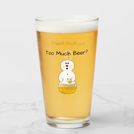 Funny Beer Snowman Pint Glass Glas (Voorkant gevuld)