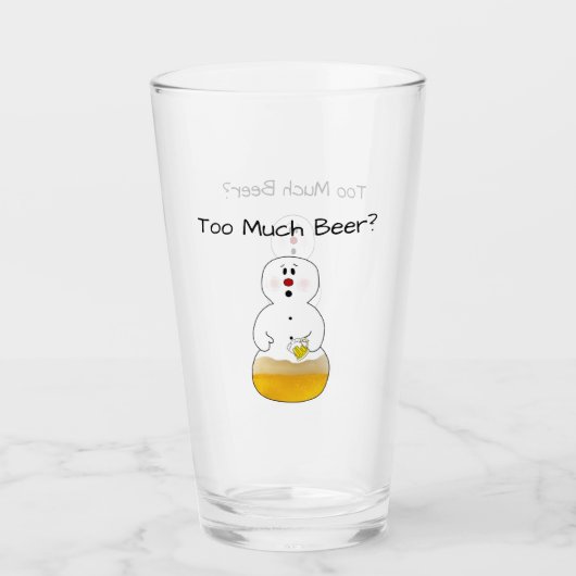 Funny Beer Snowman Pint Glass Glas (Voorkant)