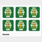 Funny Beer St Patrick’s Day Shirt – Autocolante Vierkante Sticker (Vel)