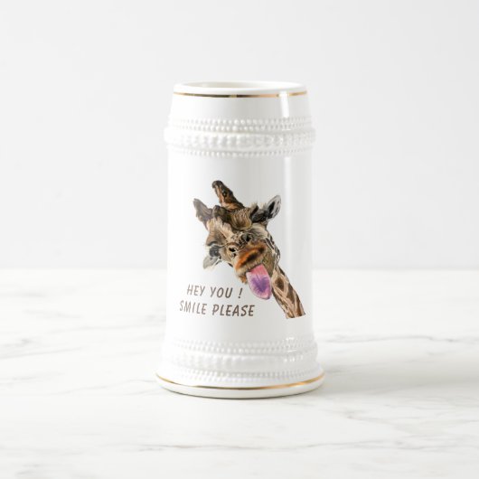 Funny Beer Stein met Speelse Giraffe - Smile Bierpul (Center)