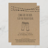 Funny Beer Theme Birthday Uitnodiging (Voorkant / Achterkant)