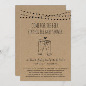 Funny Beer Theme Couple's Baby shower Invitation Kaart (Voorkant / Achterkant)